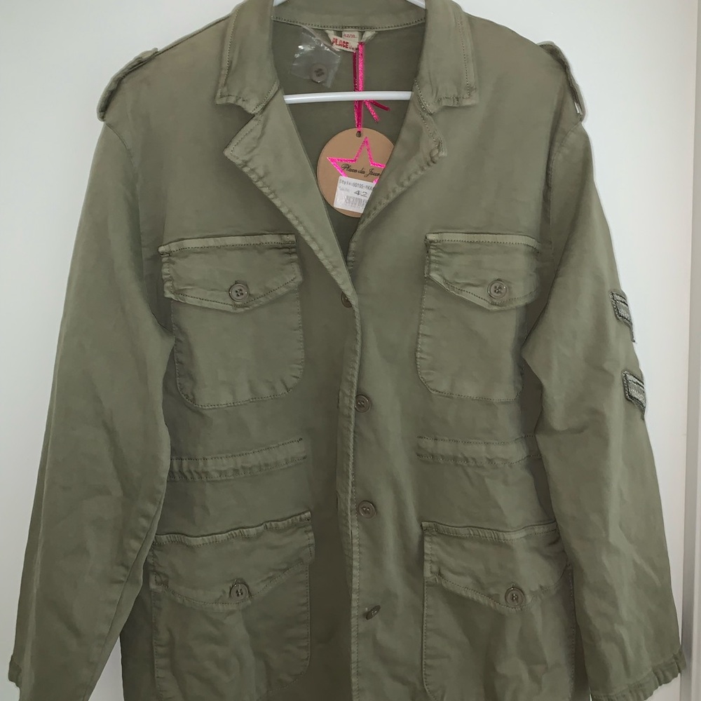 NWT PLACE DU JOUR SAHARAN JACKET WITH RHINESTONES